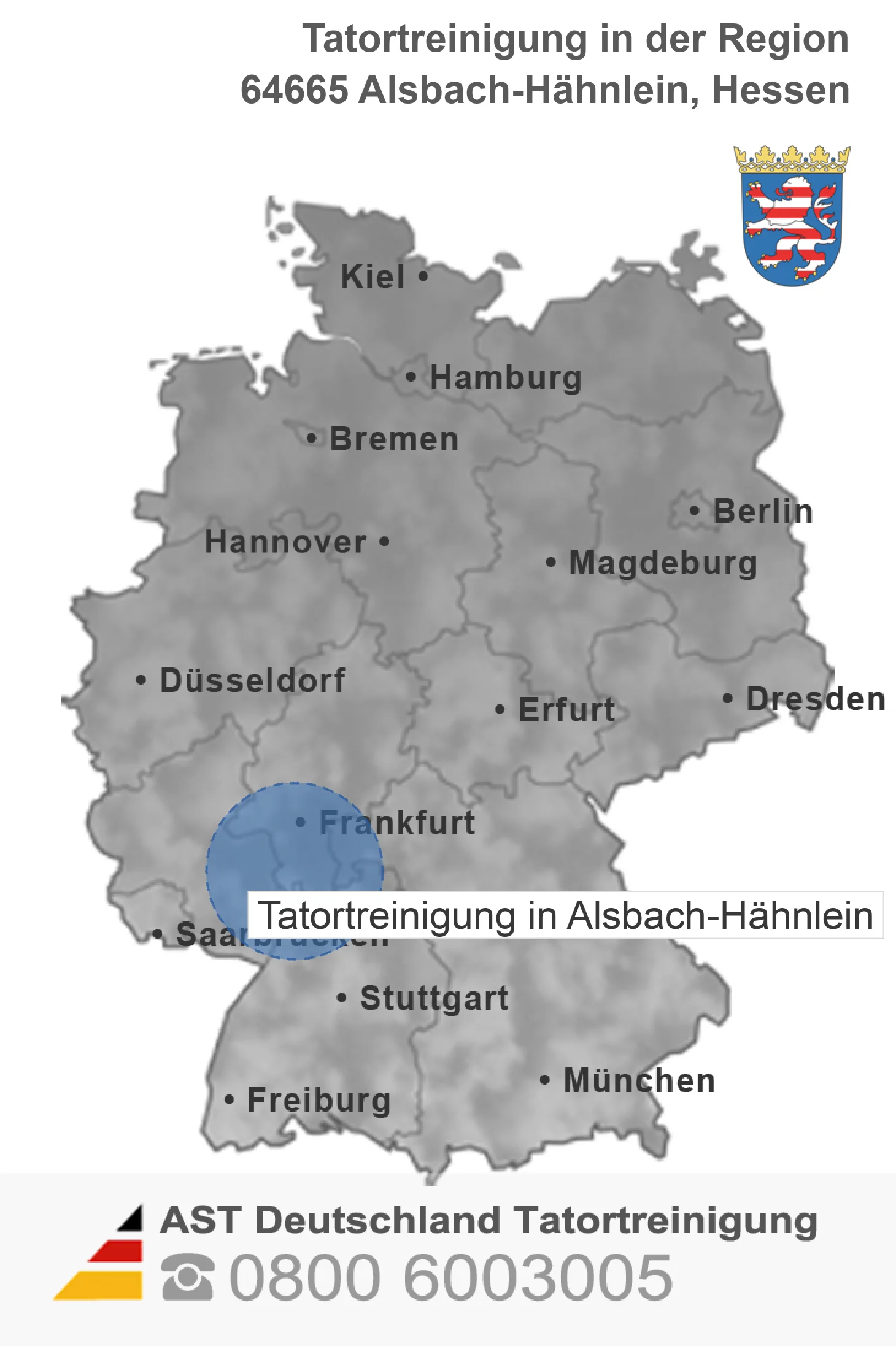 Tatortreinigung Alsbach-H&auml;hnlein