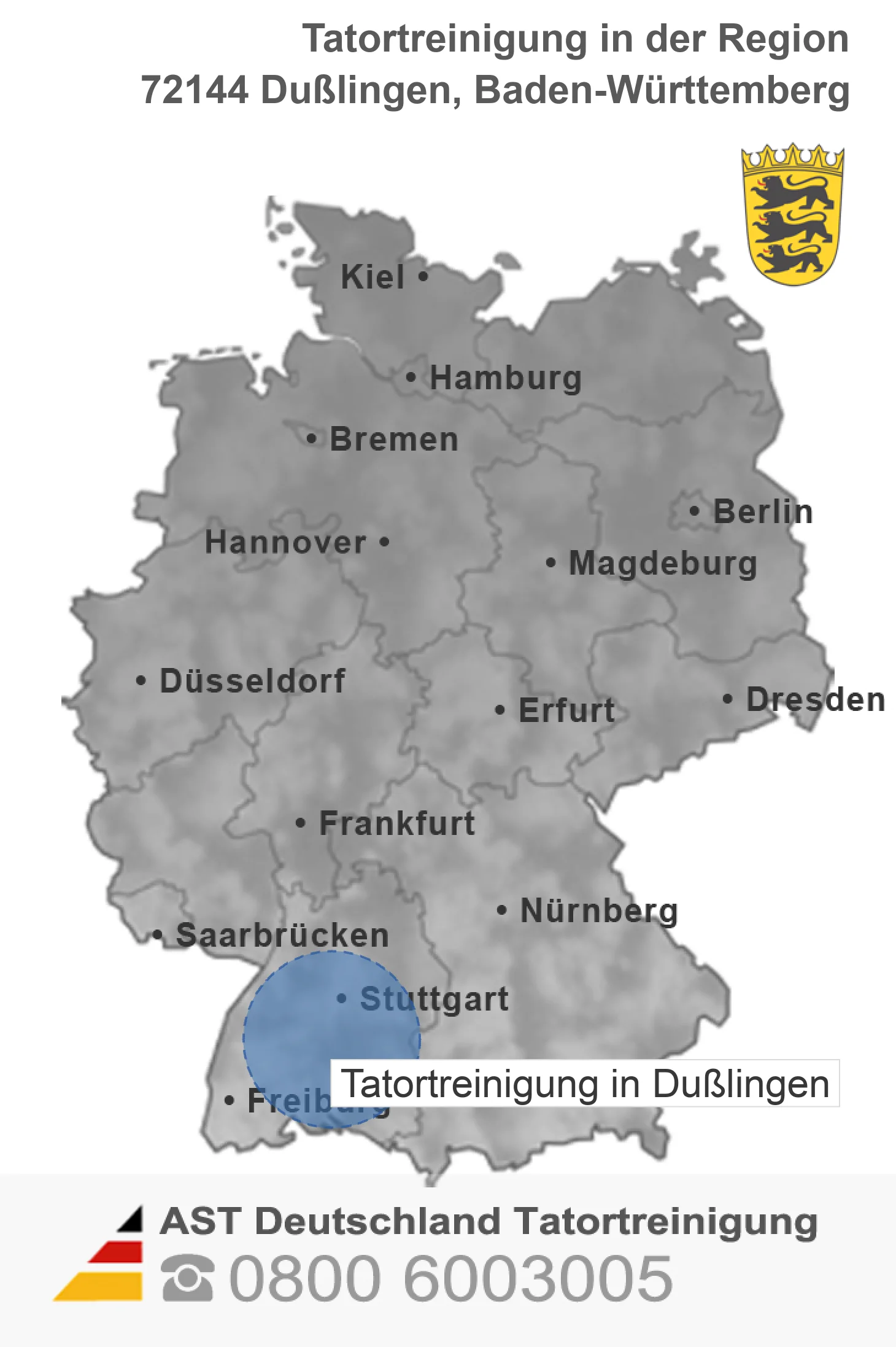 Tatortreinigung Du&szlig;lingen