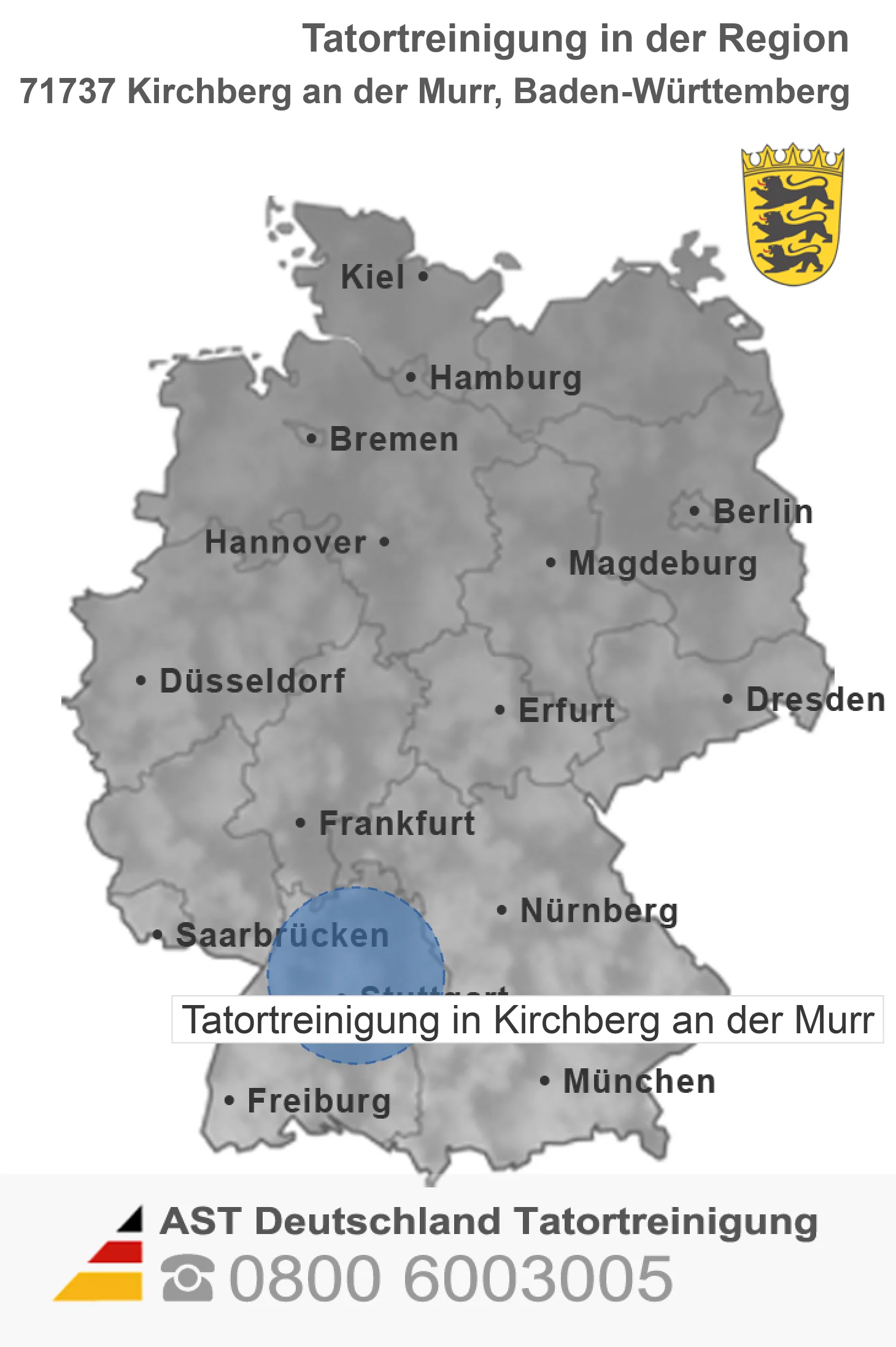 Tatortreinigung Kirchberg an der Murr