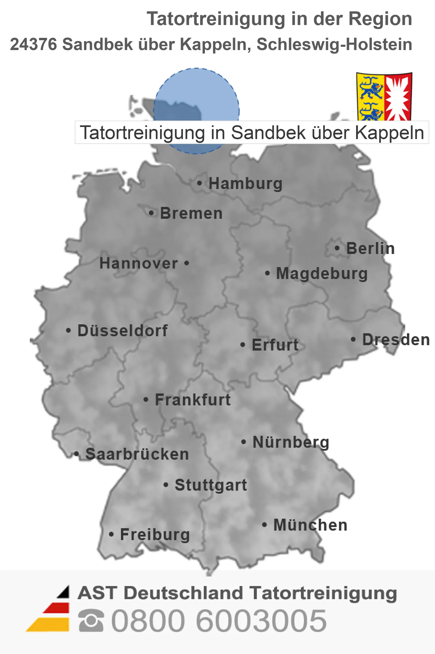 Tatortreinigung Sandbek &uuml;ber Kappeln