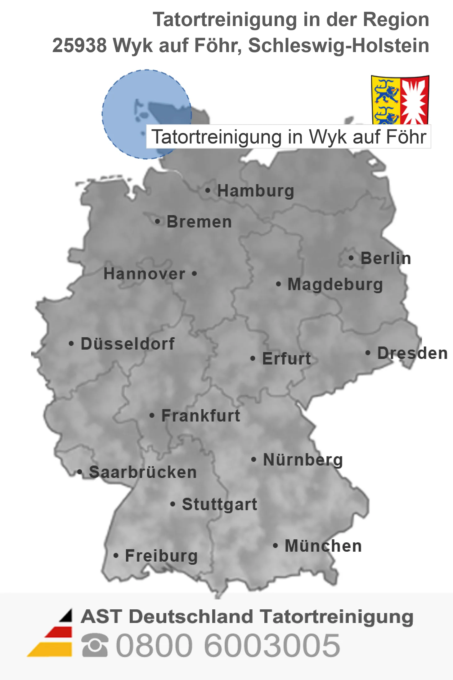 Tatortreinigung Wyk auf F&ouml;hr